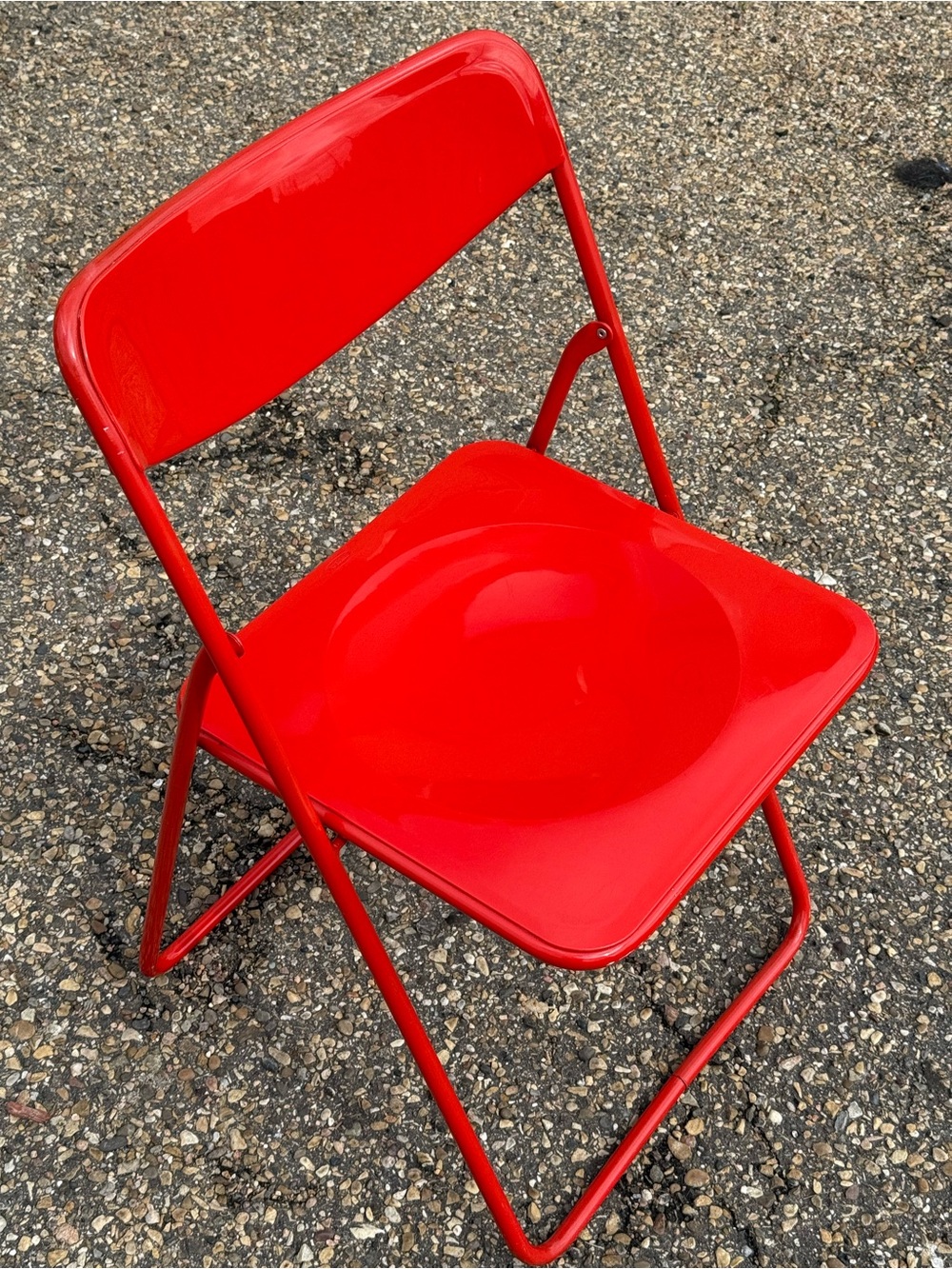 Red IKEA TED Vintage Folding Chair c1980s by Niels Gammelgaard N3